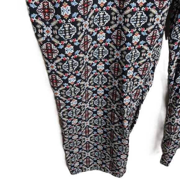 J. Jill Geo Print Drawstring Rayon Easy Ankle Pants 2X Boho Relaxed Fit - Picture 3 of 9